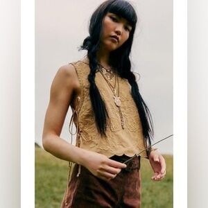 FREE PEOPLE FADED GARDENS TANK - DRIED TOBACCO